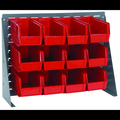 Quantum Storage Systems Steel Complete Package Unit and Storage Bin Combination, 8 in D x 21 in H x 27 in W, 4 Shelves QBR-2721-230-12RD